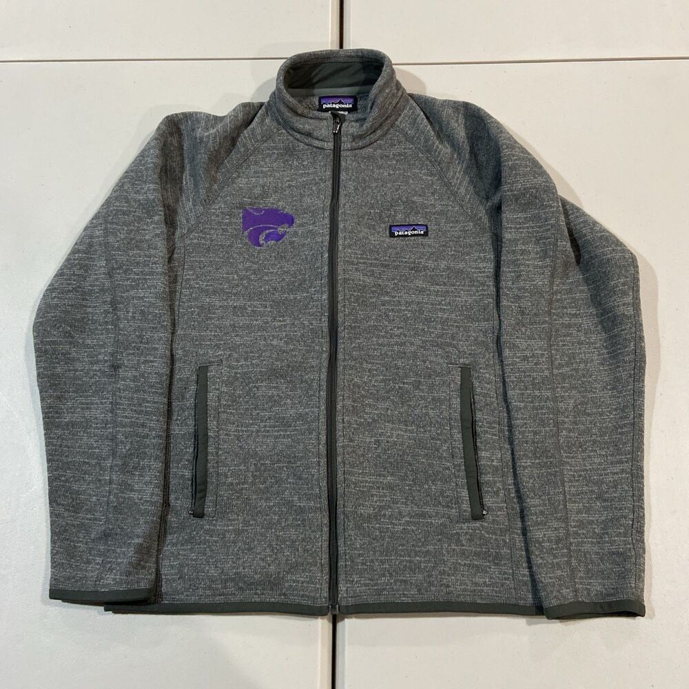 Patagonia Better Sweater 1/4 Zip Heather Gray KANSAS STATE WILDCATS Mens Sz S